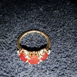10K Women's Fire Opal Ring Size 7-7 1/2