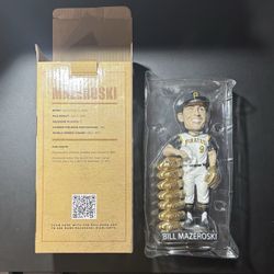 Bill Mazeroski Pittsburgh Pirates MLB 2022 SGA Bobblehead NIB Gold Glove