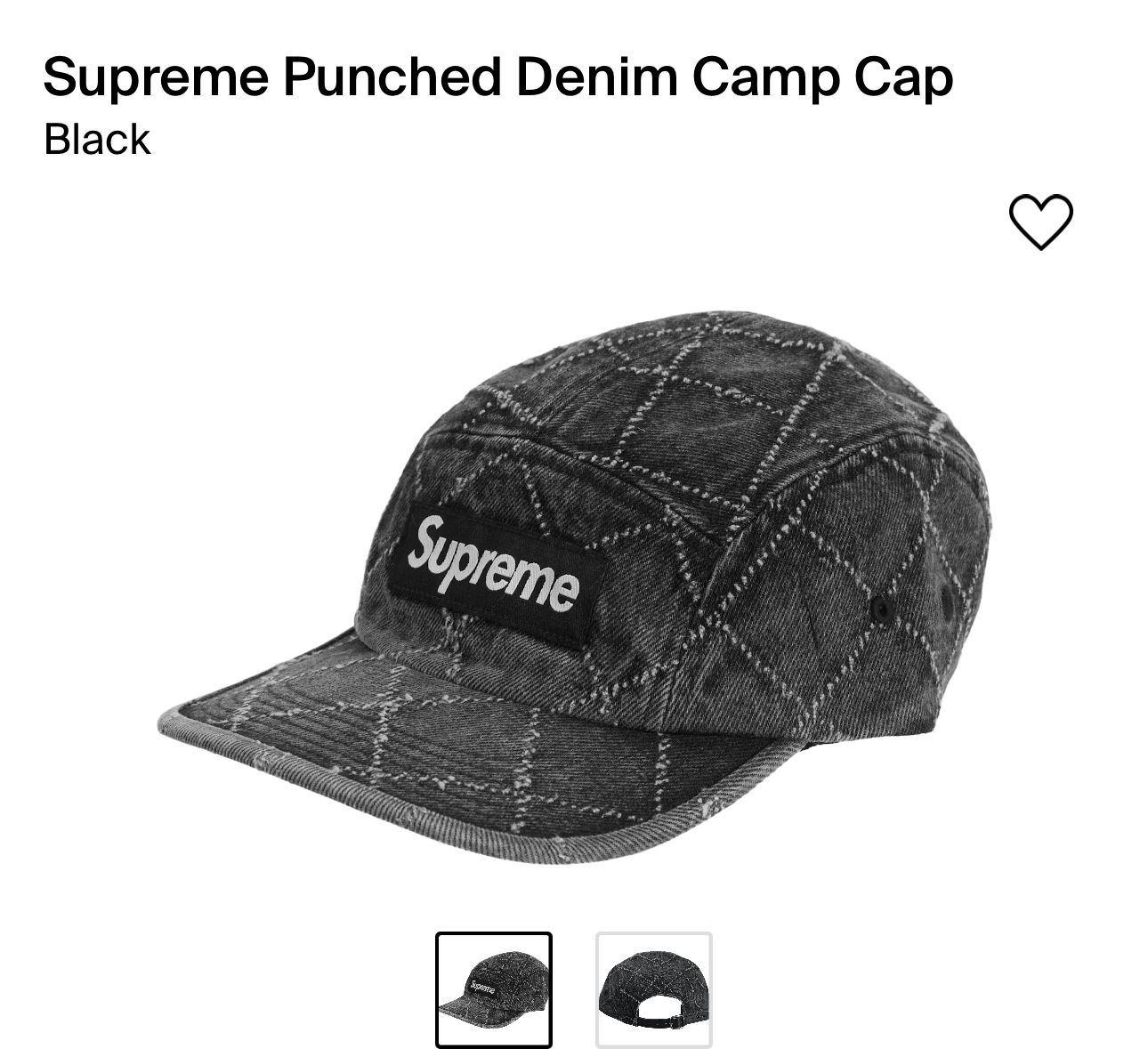 Supreme Coated Denim Camp Cap Black (SS24) - SS24 - US Supreme