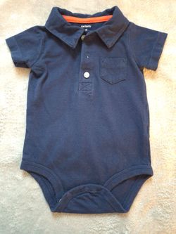 Baby Boy Collared Onesie, Size 9 months