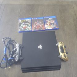 Ps4 pro with 2 controllers & Games bundle HDMI cords with everything tested working good