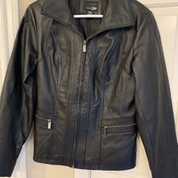 Ladies Black Leather Jacket 