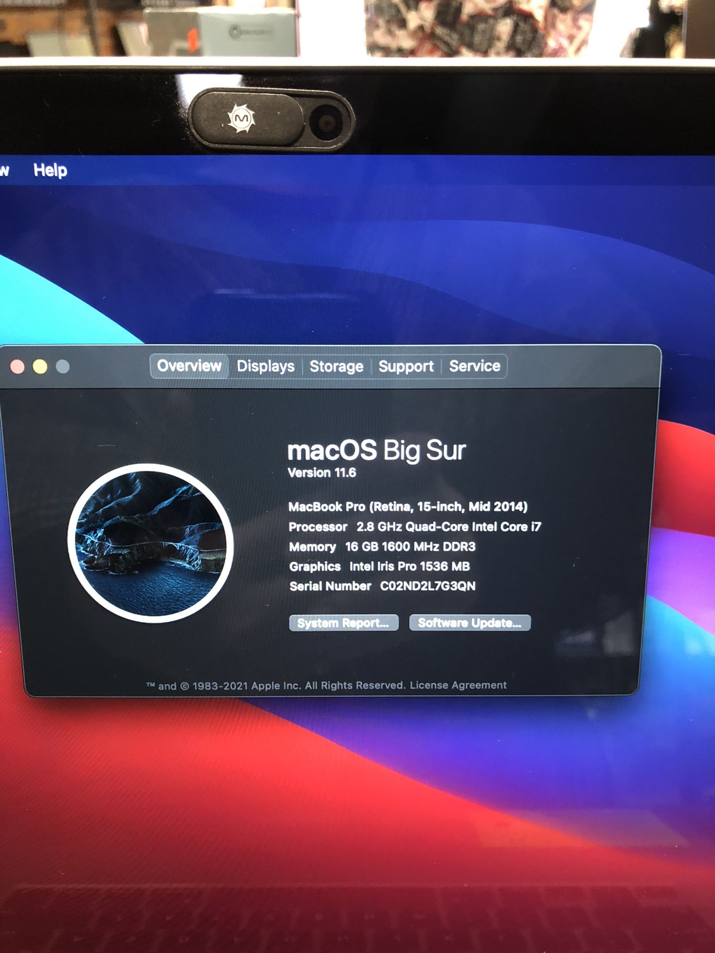 2014 Apple MacBook Pro Retina i7 Quad Core 16GB RAM