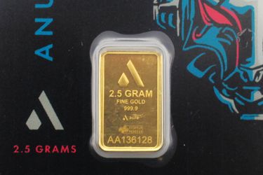 Acre Gold Anubis 2.5 Gram .9999 Fine Gold Bar Ancient Collection Assay Card