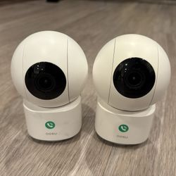 Indoor Security Camera AosU 2K 2-Pack — Smart Pet/Baby Monitor, Alexa Compatible