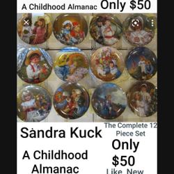 Sandra Kuck * "A Childhood Almanac" Complete 12 Plate Collection -  Like New - Only  $50.00 ! ! !