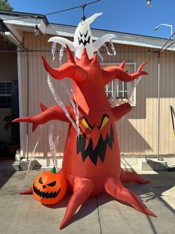 Halloween Inflatable Haunted Tree with Ghost and Pumpkin