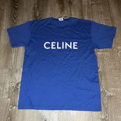 Celine Tee Shirt Blue- Size Medium 