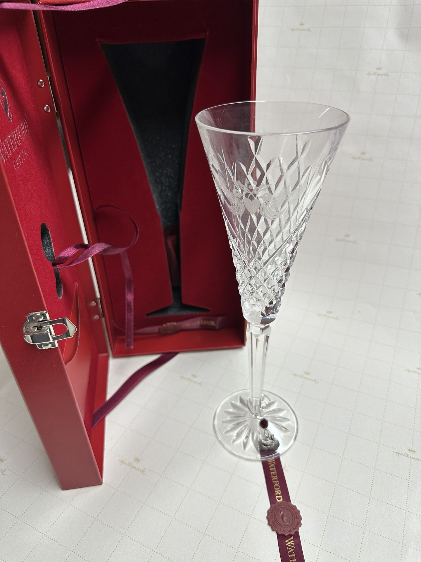 Waterford Crystal 12 Days of Christmas Limited Edition Two Turtle Dove Champagne Flute