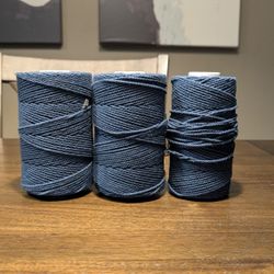 Macrame Cord - Cotton Rope Zero Waste 2 Mm - 3 Ply - Peacock blue 