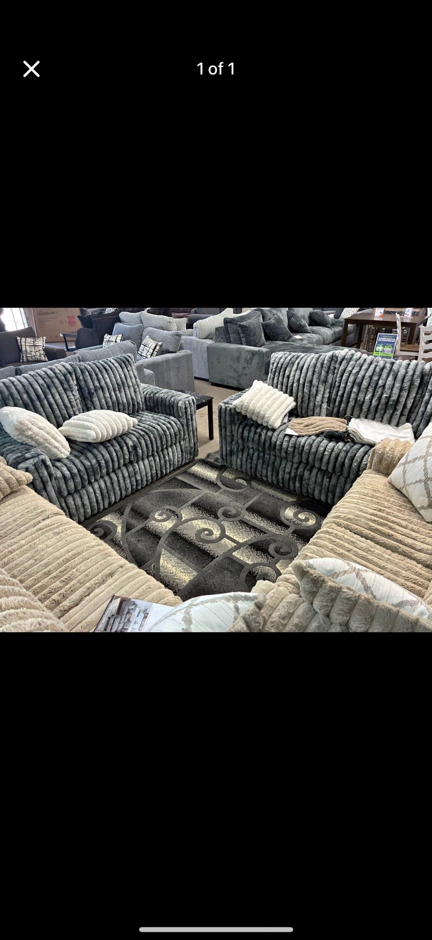 NUEVOS SILLONES TELA SUAVE COLOR GRIS / NEW SOFT CUSHION SOFA SET