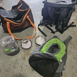 Small Dog Bags/bowls And Gravity Feeder