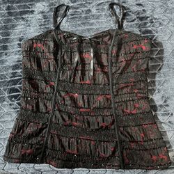 New My Michelle Black and Red Women's Top