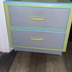 Small Lime And Sky Blue Colored Small Accent Piece