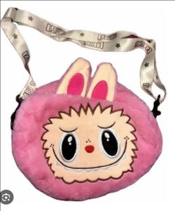 Labubu Pink Plush Crossbody Bag