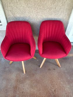 Modern upholstered swivel side accent dining armchairs