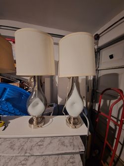 Pair of glass lamps