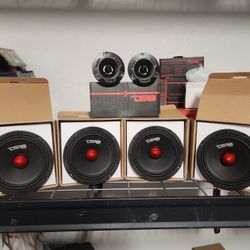 New!! DS18 (4) 6 1/2 Mid Range Speakers & (2) Bullet Tweeters. All For Only $170!!