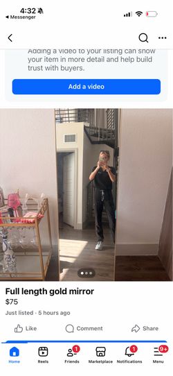 Gold full length mirror