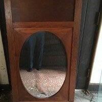 Antique Mirror In Wood Frame 