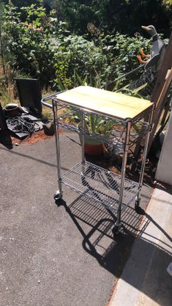 Kitchen island stainless steel bar cart