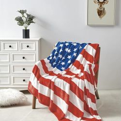 American Flag Throw Cover