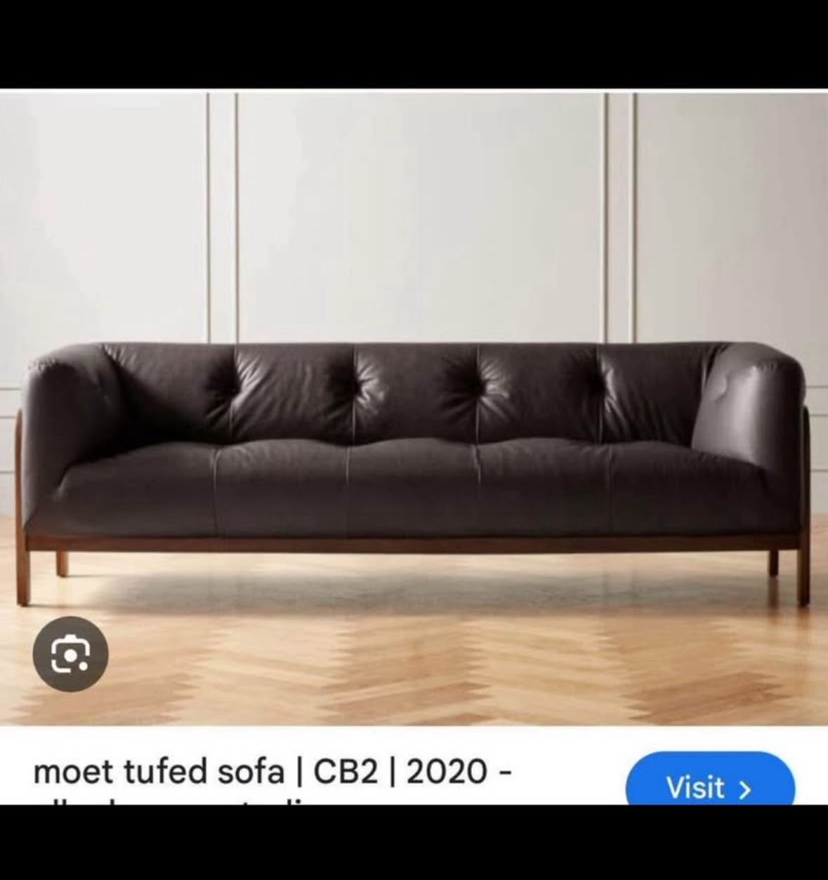 Cb2/Crate & barrel Leather Sofa