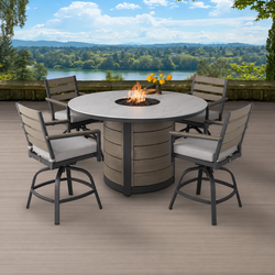 Agio Nicolet 5-piece Fire Outdoor Patio High Dining Set