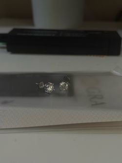 6.0mm Moissanite Earrings GRA Certified, passes diamond tester