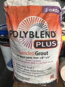 Lots of bags of grout.