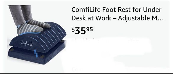 ComfiLife Foot Rest for Under Desk at Work – Adjustable Memory Foam Foot  Rest for Office Chair & Gaming Chair – Ergonomic Design for Back & Hip Pain  R for Sale in