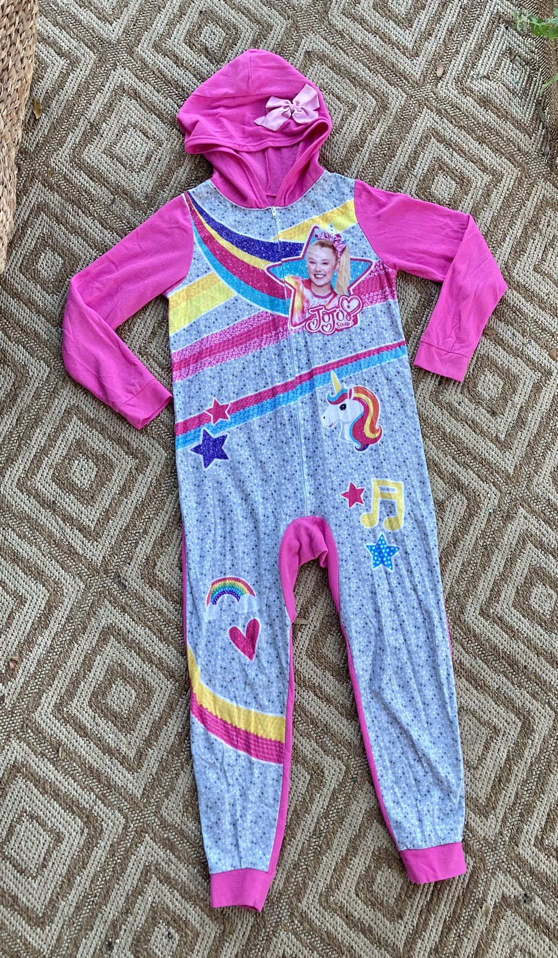 Jojo Siwa One Piece fleece Hooded Pajamas Onesie
