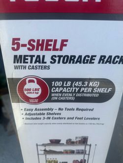 Hyper Tough 5-Tier Wire Storage Shelves, 36" W x 16" D x 72" H,