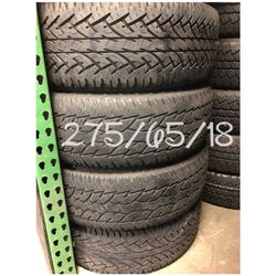 Used tires for sale 275/65/18 $250 all four free installation and balancing