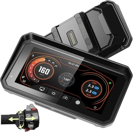 LBW BM600 for BMW Motorcycle CarPlay & Android Auto, Support Bluetooth, 6" Portable Waterproof GPS Navigation Screen, Data Reading, Native Wonder, TPM