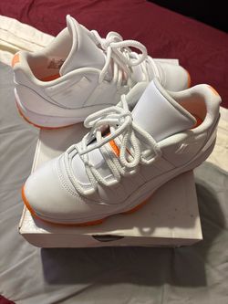 Air Jordan 11 Low White Orange Sneakers