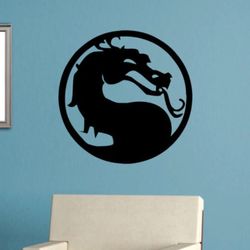 Wall Decal Home Decor Art Sticker Bedroom Video Games Gamer Gaming Kids Teen Boys Mortal Kombat Dragon Nintendo