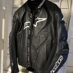 Alpinestars Leather Armored Motorcycle Jacket - Size 40/50
