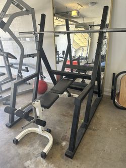 Rack, Bench, Barbell