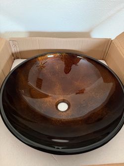 Round vessel bathroom sink