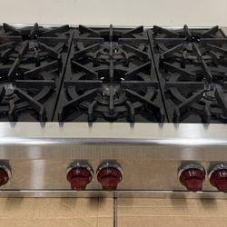 Wolf 36” RT366 Gas Cooktop 6 Burner