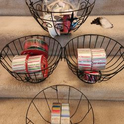 Wire Baskets ~ Wired Fabric Ribbon for Wrapping/Christmas Tree Garland/Table Runners/Vases/Wreaths+BONUS Items
