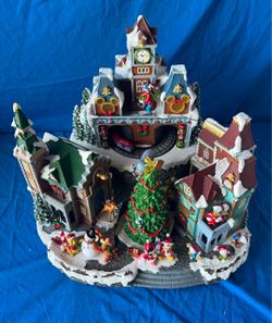 Christmas Holiday Village with Lights and Music
