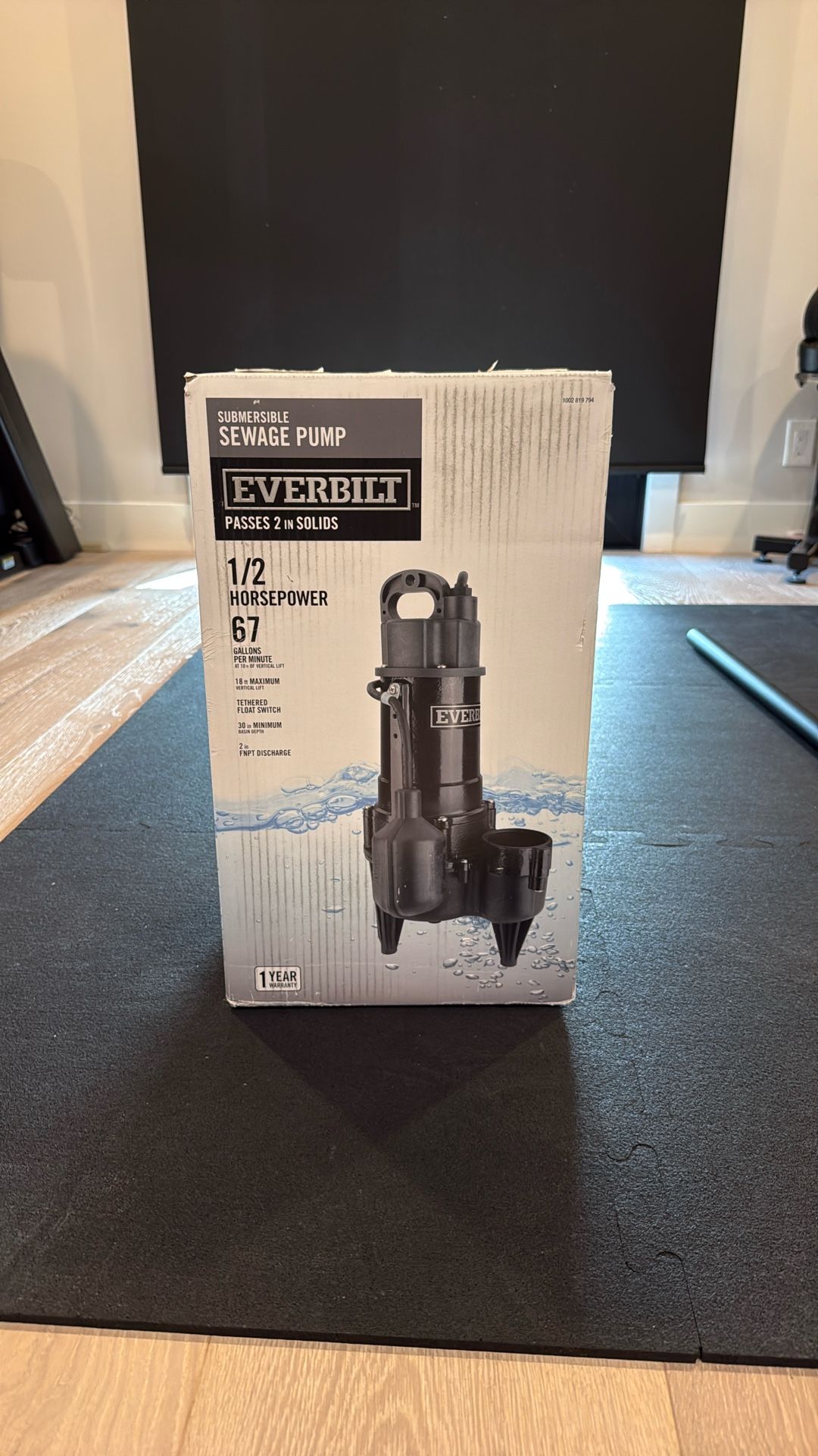 Everbuilt - 1/2 HP Submersible Sewage Ejector Pump