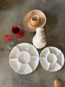 Ceramic Lot – Vase, Hat Dish, Duck Figurine