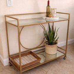 Gold Mirrored Bar Cart