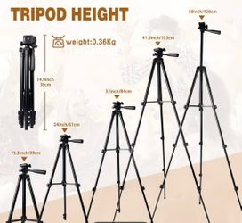 50-Inch Lightweight Portable Camera Mount Tripod Stand with Bag, for Travel Photography