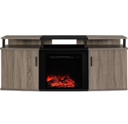 Tv stand with fireplace heater included