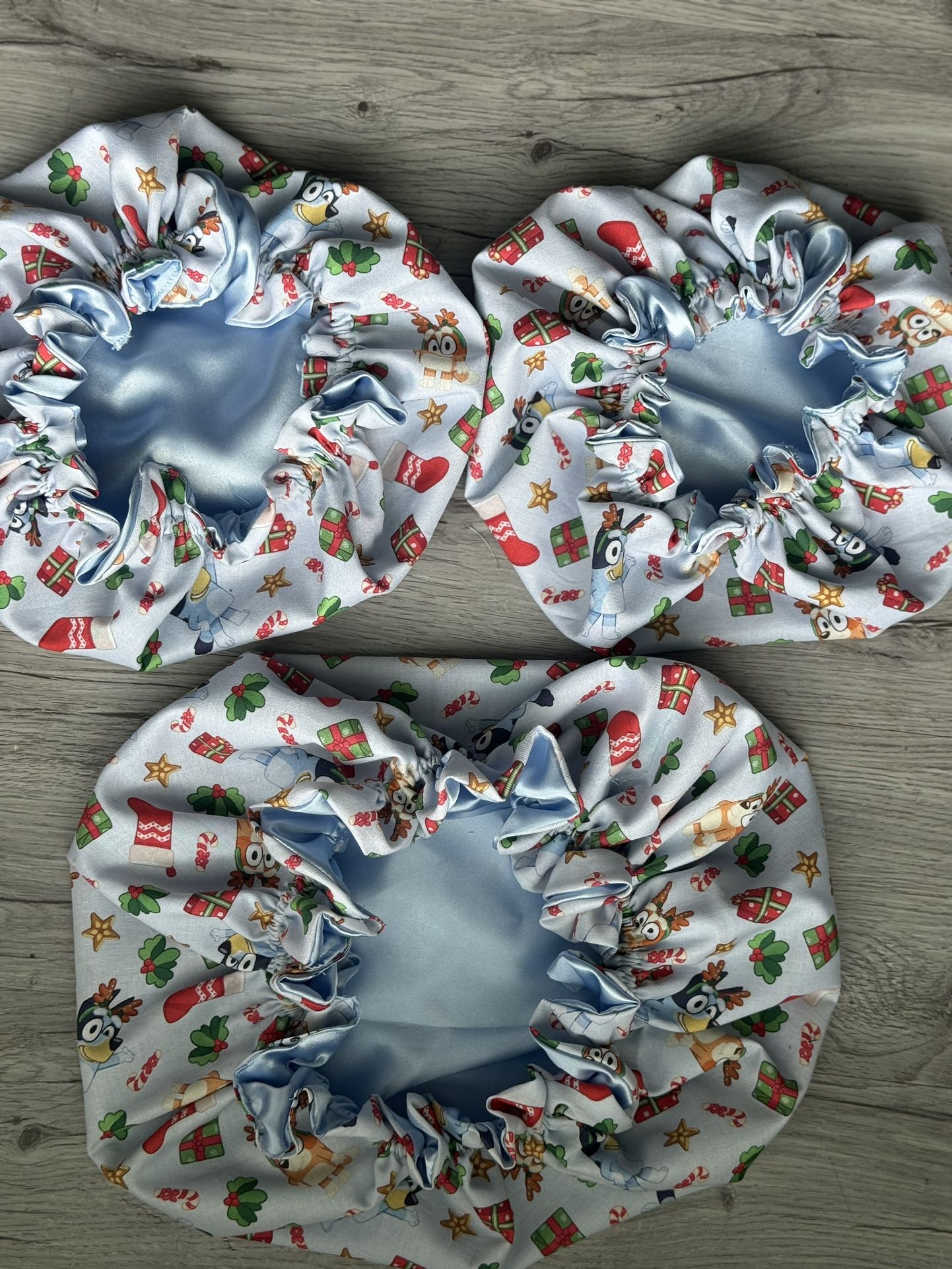 Bluey Christmas Satin Hair Bonnets