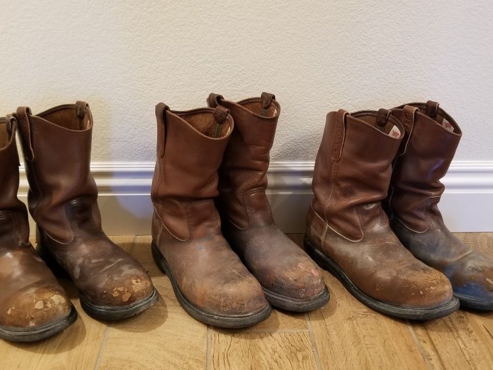 Lot Of Mens Red Wing Steel Toe Work Boots